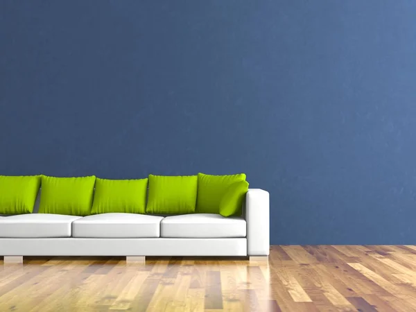 Habitación luminosa moderna de diseño interior con sofá blanco —  Fotos de Stock