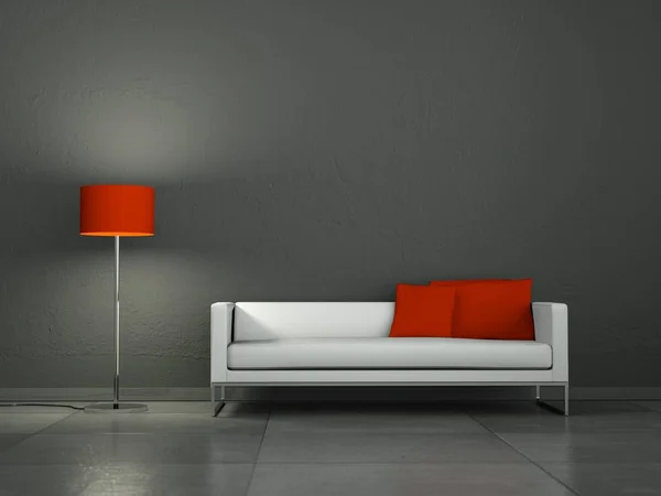 İç tasarım modern parlak oda beyaz kanepe