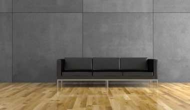 İç tasarım modern parlak oda gri kanepe