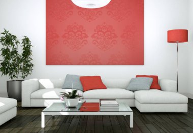 Modern parlak yaşam iç tasarım kanepeler ile Oda ve stonewall