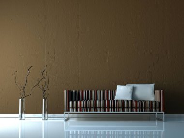 İç tasarım modern parlak oda kanepe