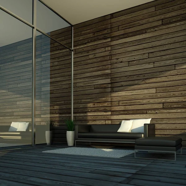 İç tasarım modern parlak Oda siyah kanepe