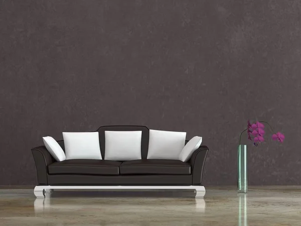 Interior design modern világos szoba kanapéval — Stock Fotó