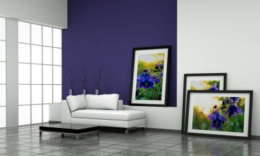 İç tasarım modern parlak oda kanepe
