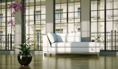 İç tasarım modern parlak oda kanepe