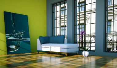 İç tasarım modern parlak oda kanepe