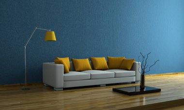 İç tasarım modern parlak oda kanepe