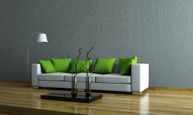 İç tasarım modern parlak oda kanepe