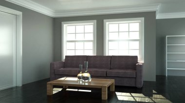 İç tasarım modern parlak oda kanepe