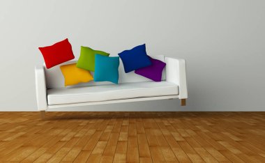 İç tasarım modern parlak oda kanepe