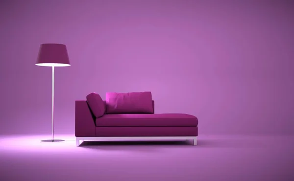 소파와 인테리어 디자인 현대적인 밝은 객실 — 스톡 사진