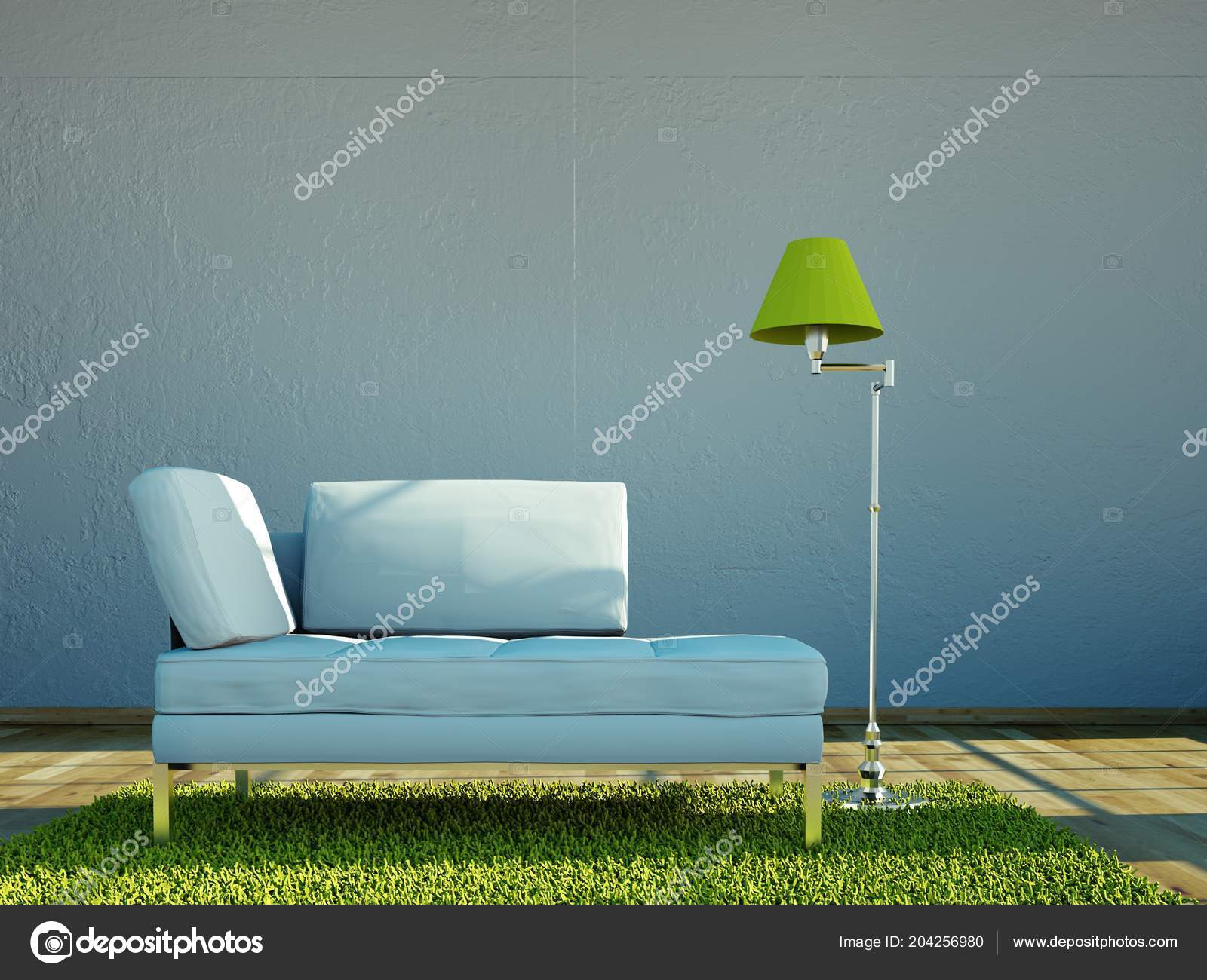Interior Design Modern Bright Room With White Sofa 3D Illustration Interior Design Modern Bright Room With White Sofa 3D Illustration