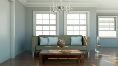 İç tasarım modern parlak oda kanepe