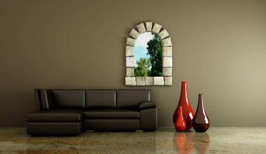 İç tasarım modern parlak oda kanepe