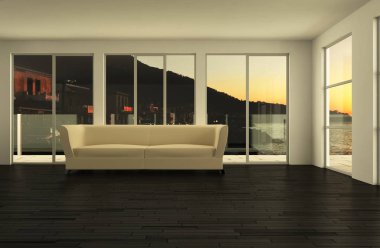 İç tasarım modern parlak oda kanepe