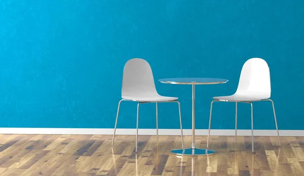 Design de interiores moderna sala brilhante com cadeira — Fotografia de Stock