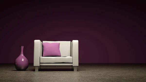 Habitación luminosa moderna de diseño interior con sillón —  Fotos de Stock