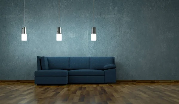 Design interiéru moderní světlý pokoj s pohovkou — Stock fotografie