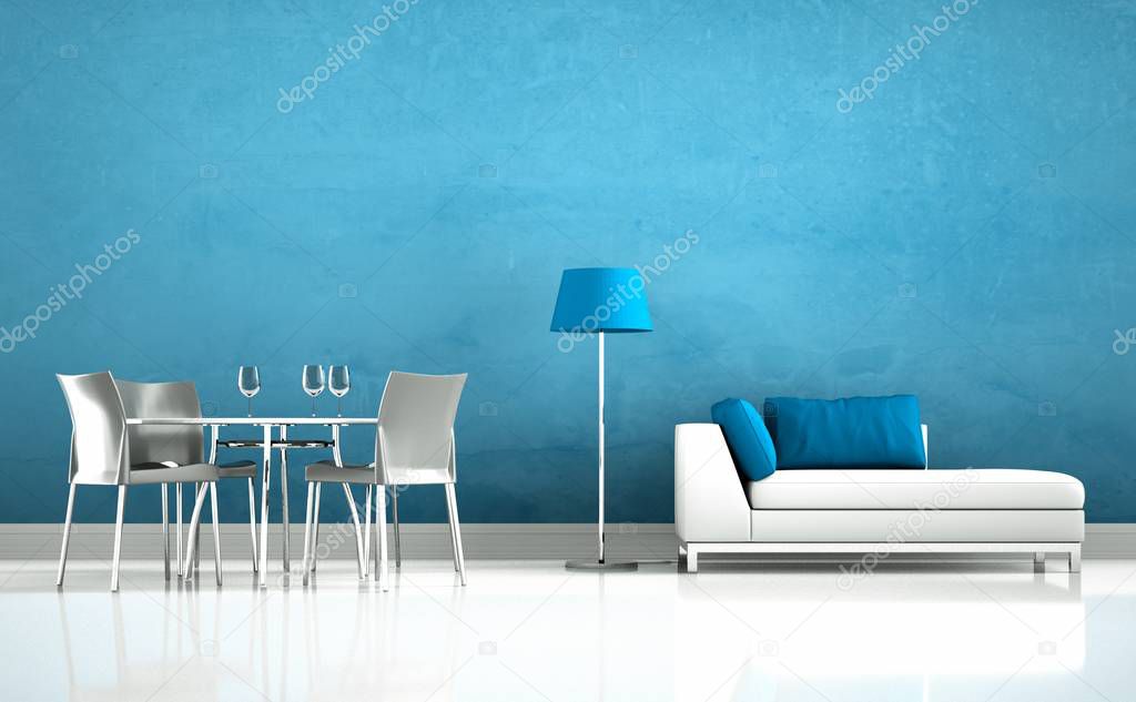 Interior design modern bright room with sofa