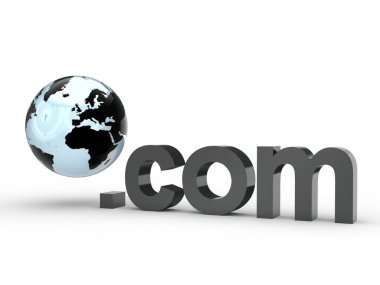 Website Domain Name Address endings with globe clipart
