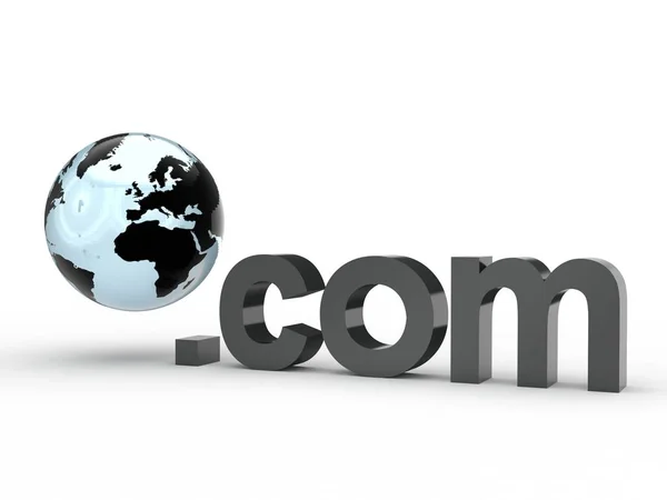 Website-Domain-Name-Adressenendungen mit Globus — Stockfoto