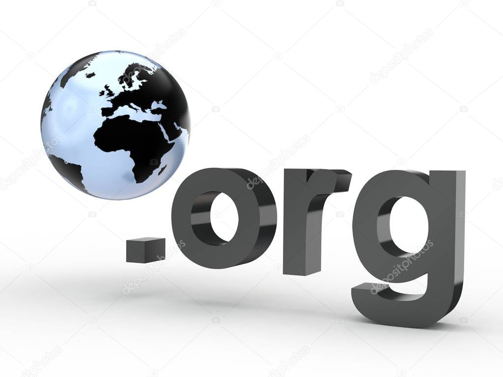 Website Domain Name Address endings with globe 3d Illustration