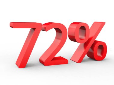 yüzde 72 indirim. Kırmızı 3d olusan izole beyaz arka plan