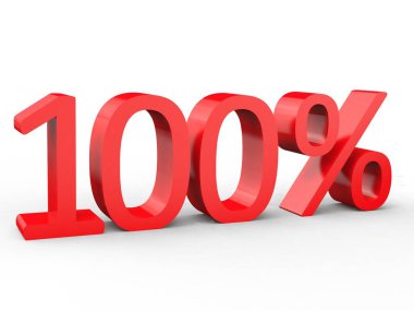 Kırmızı 3d sayıları yüzde indirim izole beyaz arka plan 3d çizim