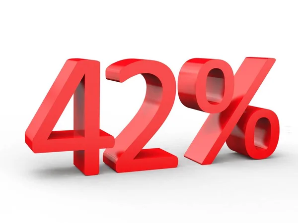 42% de descuento. Números rojos 3d sobre fondo blanco aislado —  Fotos de Stock