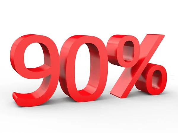 Vermelho Números Porcentagem Desconto Fundo Branco Isolado Ilustração — Fotografia de Stock