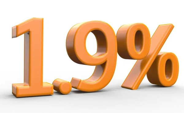 1,9 por ciento de descuento. números de naranja 3d sobre fondo blanco aislado —  Fotos de Stock