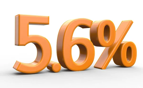 5,6 procent sleva. oranžová 3d čísla na izolované bílé pozadí — Stock fotografie