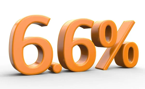 6,6% de desconto. laranja números 3d no fundo branco isolado — Fotografia de Stock