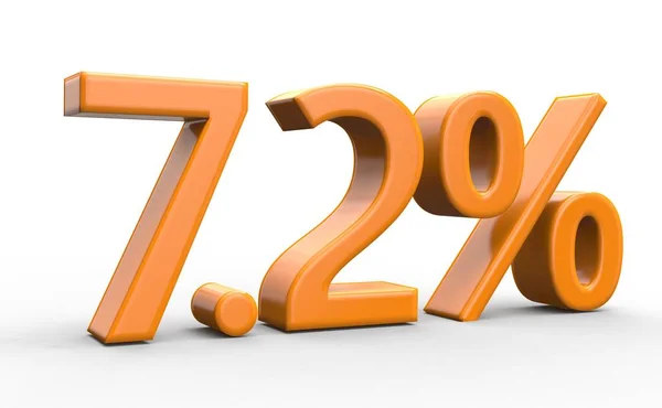 7,2% de desconto. laranja números 3d no fundo branco isolado — Fotografia de Stock