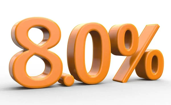 8,0 por cento de desconto. laranja números 3d no fundo branco isolado — Fotografia de Stock
