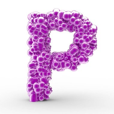 Soyut biyolojik doku ile 3D harf P