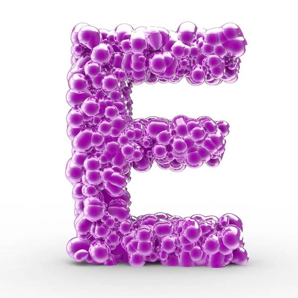 3D letter E met abstracte biologische textuur — Stockfoto