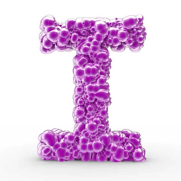 3D letter I met abstracte biologische textuur — Stockfoto