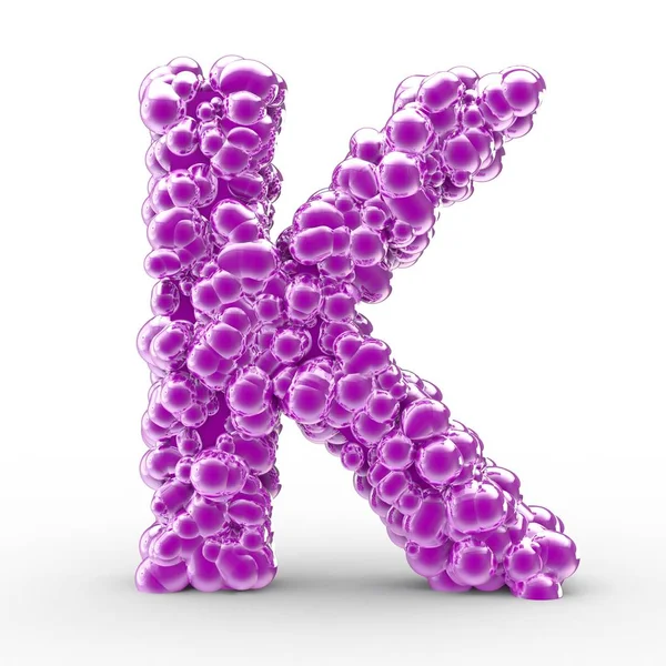 Letra 3D K con textura biológica abstracta — Foto de Stock
