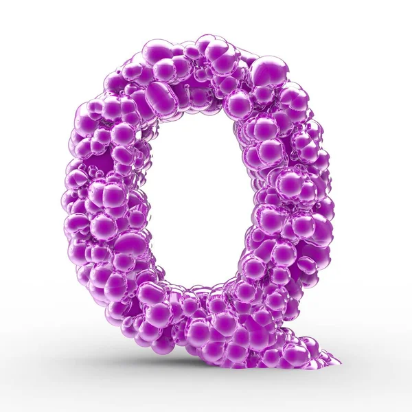Carta 3D Q com textura biológica abstrata — Fotografia de Stock
