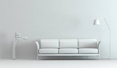 İç tasarım modeli oda kanepe