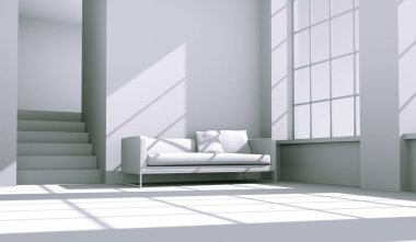İç tasarım modeli oda kanepe