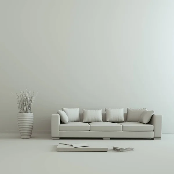 Projektowanie wnętrz modelu Pokój z sofą — Zdjęcie stockowe