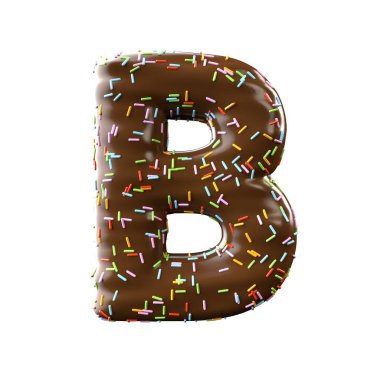 beyaz zemin üzerine çikolata mektup B izole