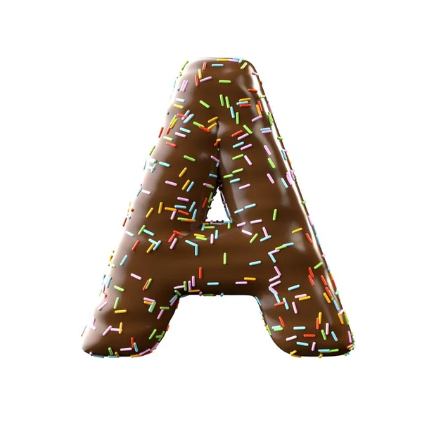 Шоколадна літера А Ізольовані на білому тлі — стокове фото