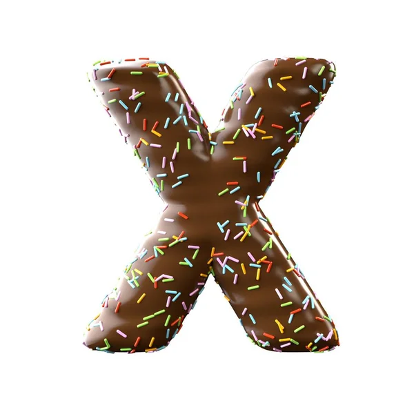 Chocolat lettre X Isolé sur fond blanc — Photo
