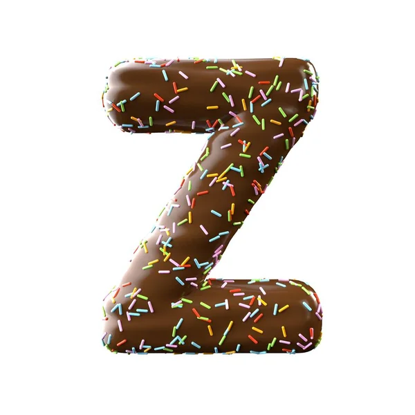 Шоколадна літера Z Ізольовані на білому тлі — стокове фото