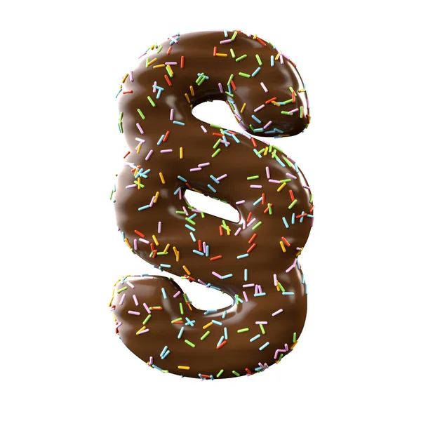 Chocolate dollar symbol Isolated on white background — Stock Photo, Image