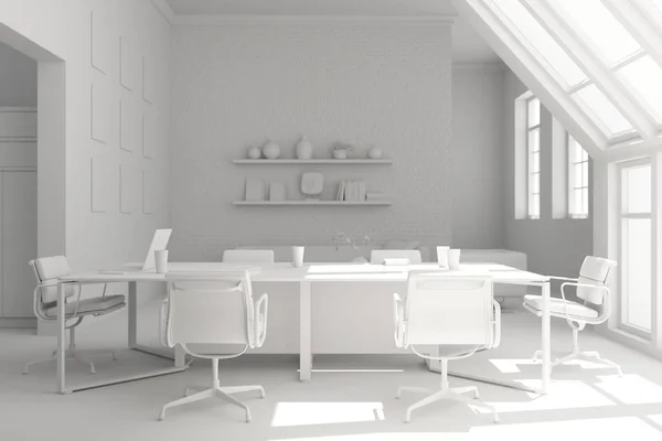 Modell der Innenarchitektur von Konferenzräumen. 3D-Darstellung — Stockfoto