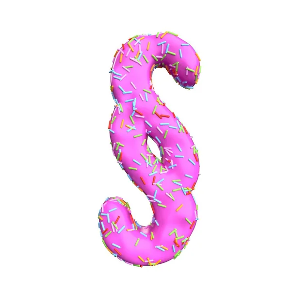 Açúcar rosa polvilhe dólar-símbolo Isolado no fundo branco — Fotografia de Stock